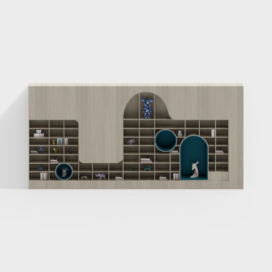 Unique Low-Poly Bookshelf 3D Model for Modern Spaces