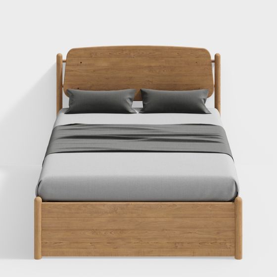 Stylish Low-Poly Bed Frame 3D model for Creative Projects