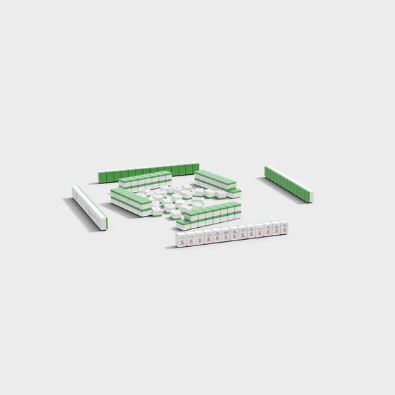 Low Poly Mahjong Tiles 3D model