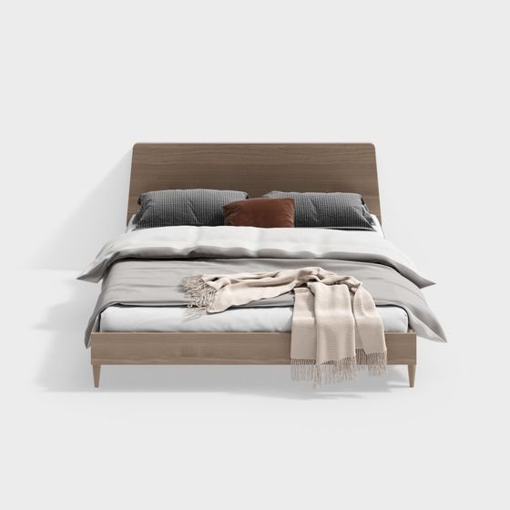 Stylish 3D Bed Frame Model for Modern Spaces