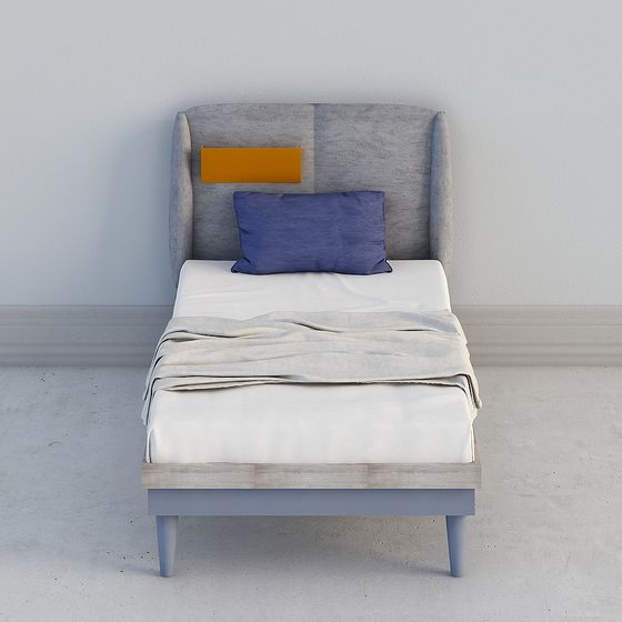 Stylish Low Polygon Bed Frame 3D model