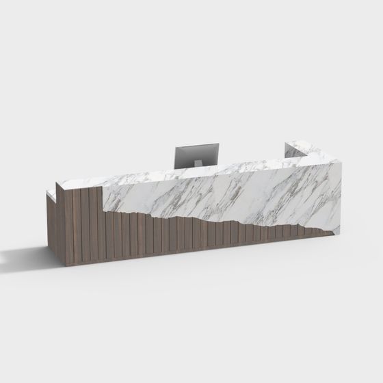 Stylish Marble Reception Desk 3D model