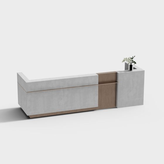 Stylish Reception Desk 3D model for Modern Urban Spaces