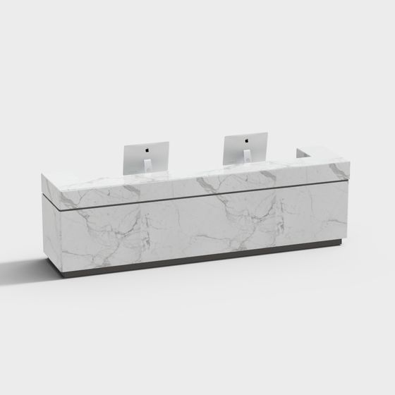 Elegant Marble Office Desk 3D model