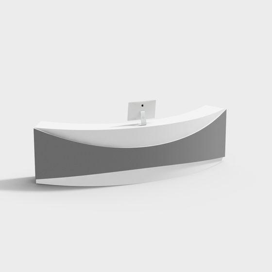 Curved Reception Desk 3D model