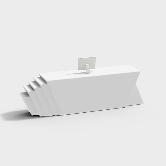 Streamlined Reception Desk 3D model