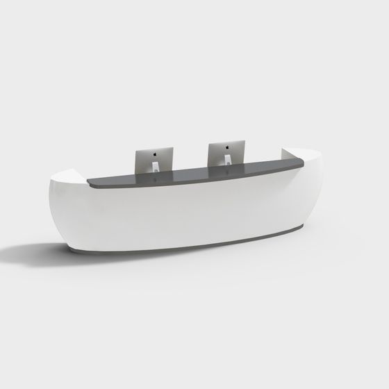 Curved Reception Desk 3D model for Modern Spaces
