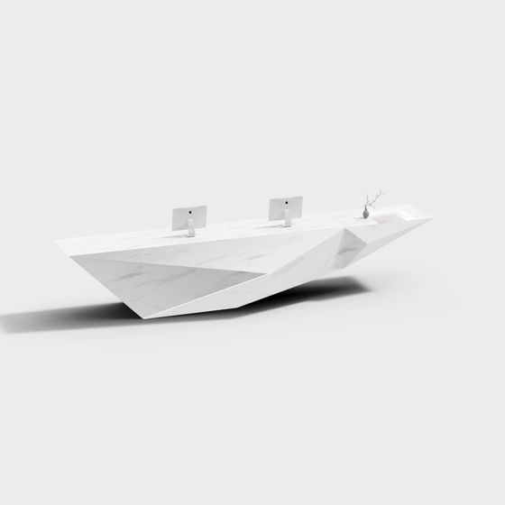Sleek Polygonal Office Desk 3D model