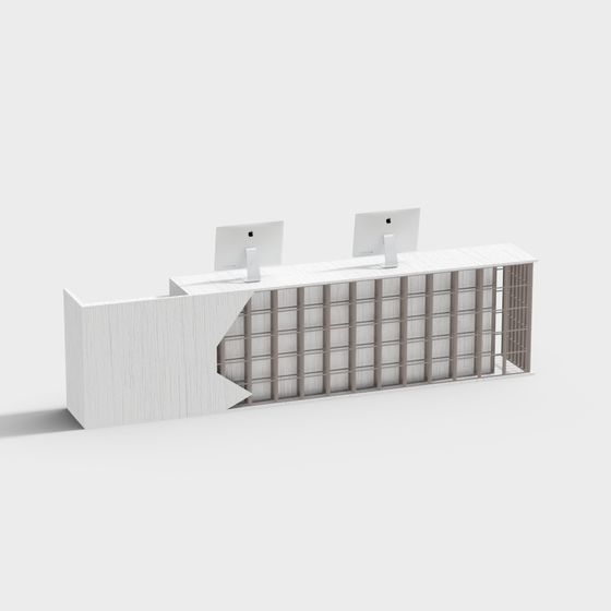 Low-Polygon Reception Desk 3D Model Design