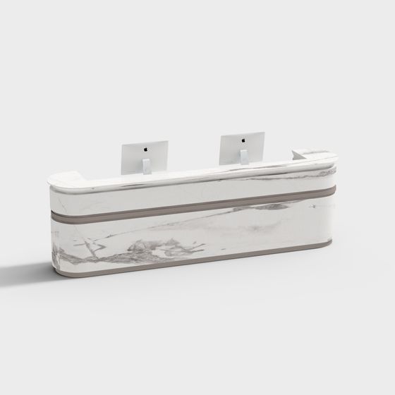 Elegant Marble Reception Desk 3D model