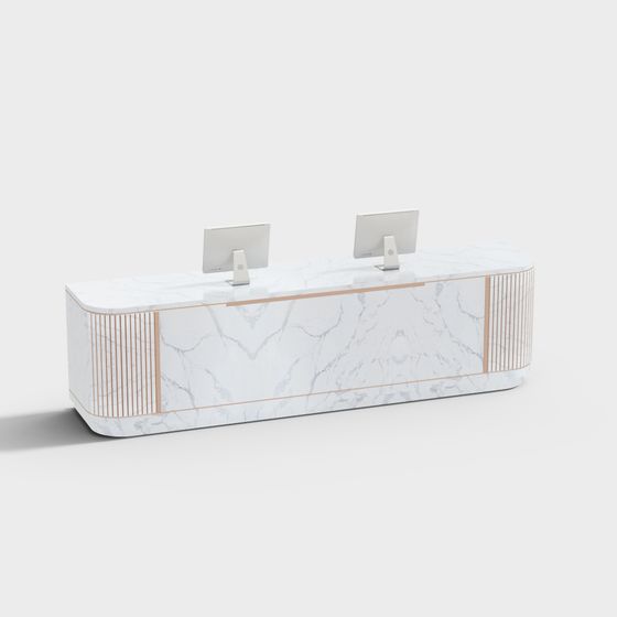 Stylish Marble Desk 3D model for Creative Spaces