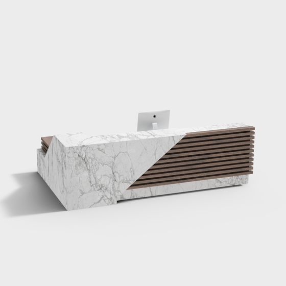 Elegant Urban Reception Desk 3D model