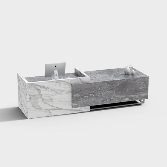 Elegant Marble Desk 3D model for Modern Workspaces