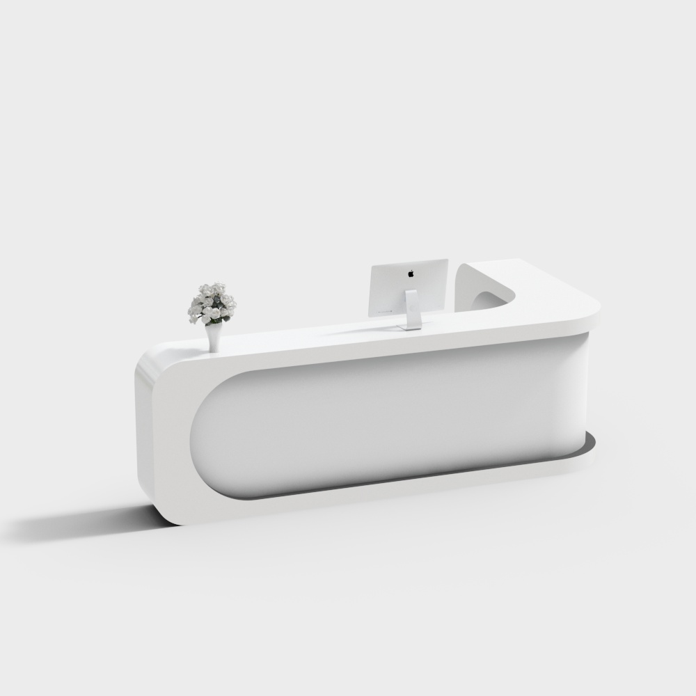 Streamlined Reception Desk 3D model