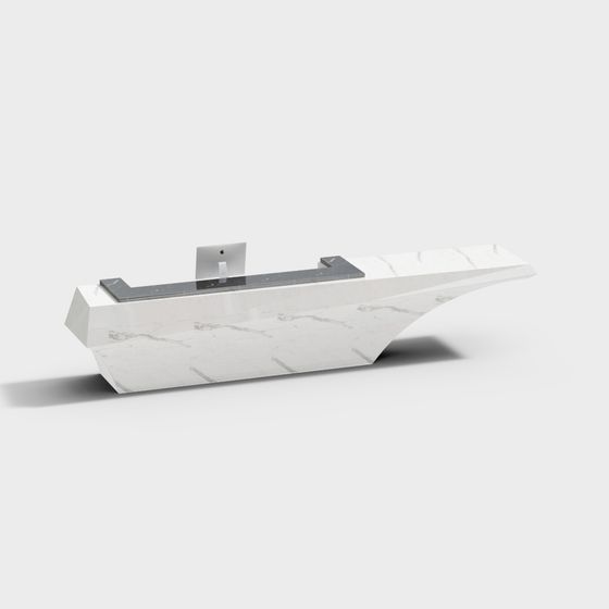 Sleek Reception Desk 3D model for Modern Spaces