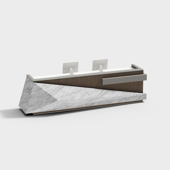 Modern Minimalist Reception Desk 3D model