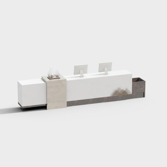 Elegant Minimalist Reception Desk 3D model