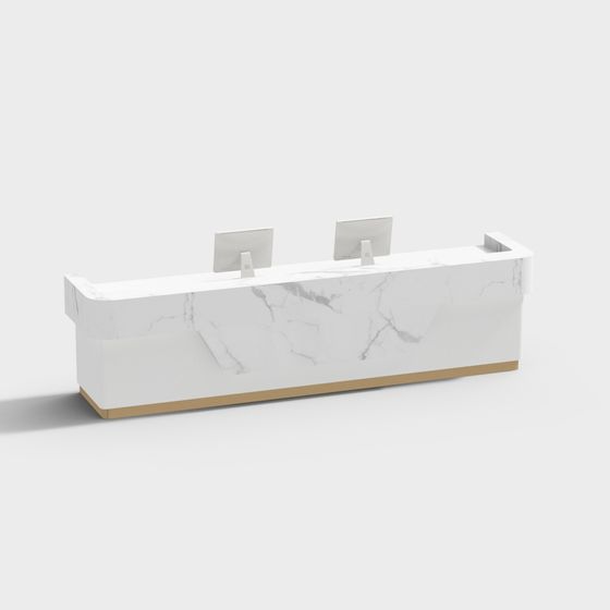 Elegant Modern Reception Desk 3D model
