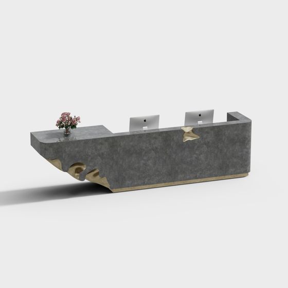 Concrete Reception Desk 3D model