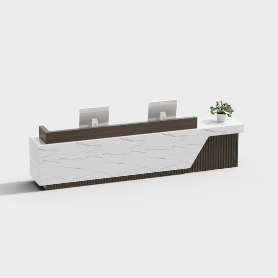 Modern Minimalist Reception Desk 3D model