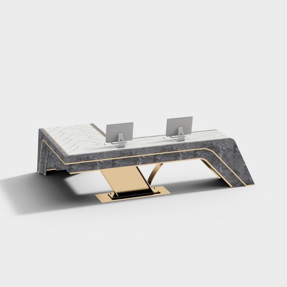 Elegant Urban Office Desk 3D model for Creative Spaces