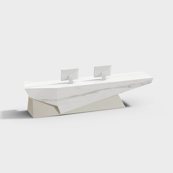 Streamlined Reception Desk 3D model for Modern Spaces