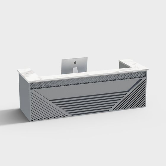 Stylish Minimalist Reception Desk 3D model