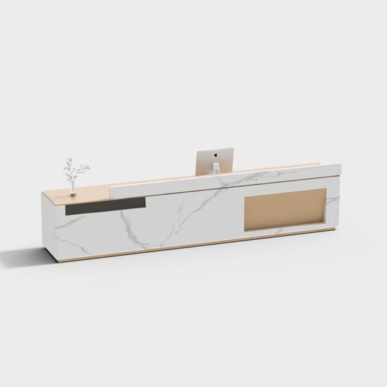 Elegant Reception Desk 3D model for Modern Interiors