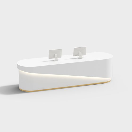 Streamlined Reception Desk 3D Model