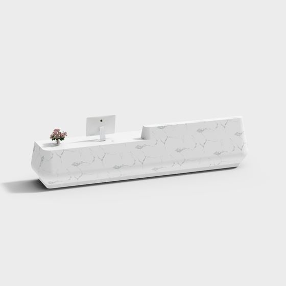 Elegant Marble Reception Desk 3D model