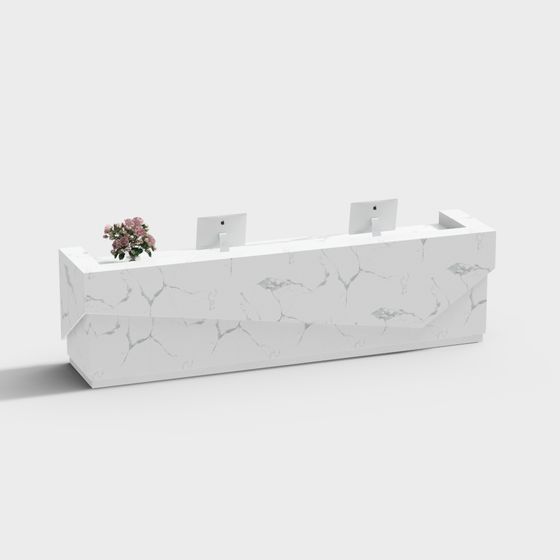 Elegant Marble Reception Desk 3D model