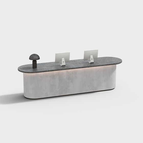 Modern Concrete Reception Desk 3D model