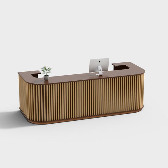 Retro Modern Reception Desk 3D model