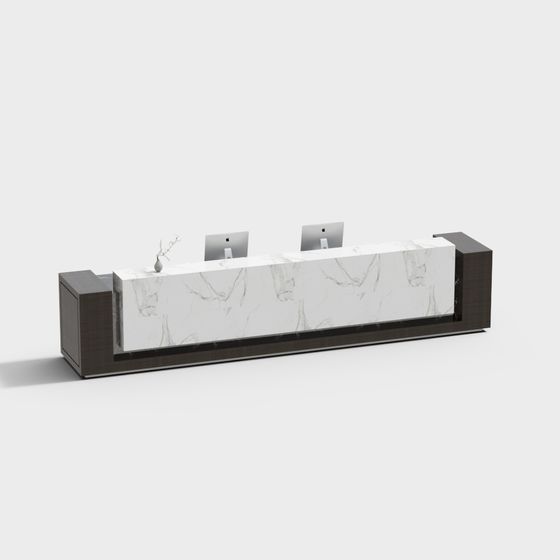 Elegant Minimalist Reception Desk 3D model