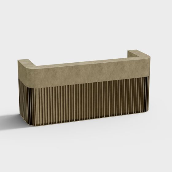 Minimalist Concrete Reception Desk 3D model