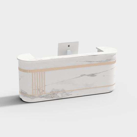 Elegant Marble Reception Desk 3D model