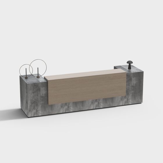 Concrete Reception Desk 3D model