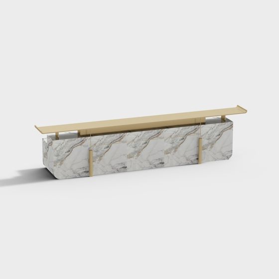 Elegant Marble Reception Desk 3D model