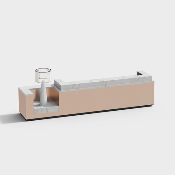 Elegant Reception Desk 3D model for Modern Interiors