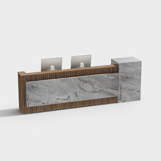 Stylish Reception Desk 3D model for Modern Spaces