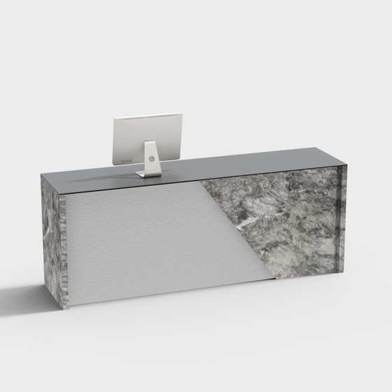 Elegant Low-Poly Reception Desk 3D Model