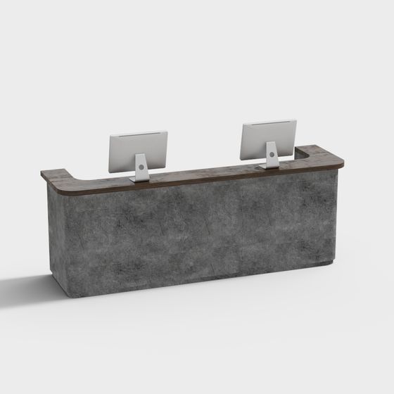 Industrial Concrete Reception Desk 3D model