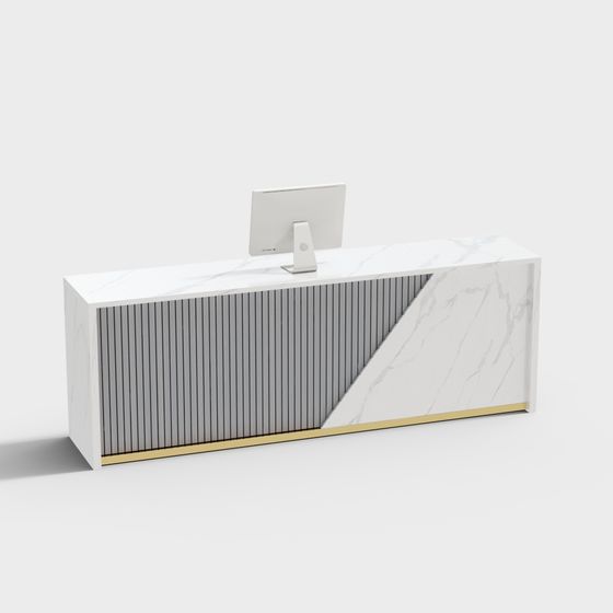 Urban Elegance Reception Desk 3D model for Modern Spaces