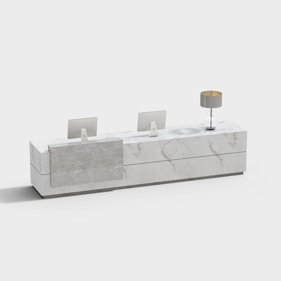 Elegant Marble Reception Desk 3D model
