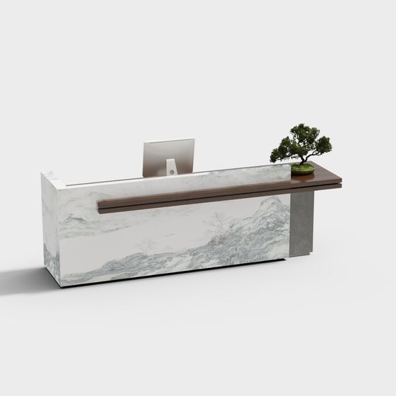 Mountain Water Reception Desk 3D model for Creative Projects