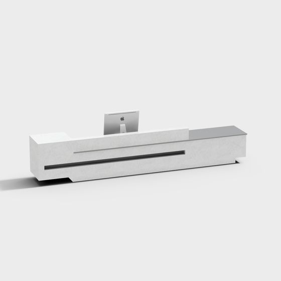 Stylish Concrete Office Desk 3D model for Creative Spaces