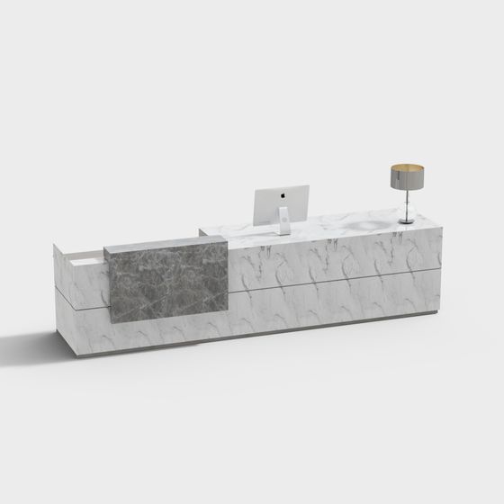 Elegant Marble Reception Desk 3D model