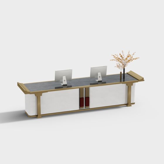 Elegant Modern Office Desk 3D model