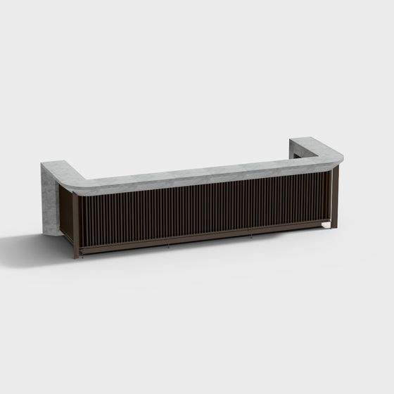 Stylish Reception Desk 3D model for Modern Spaces