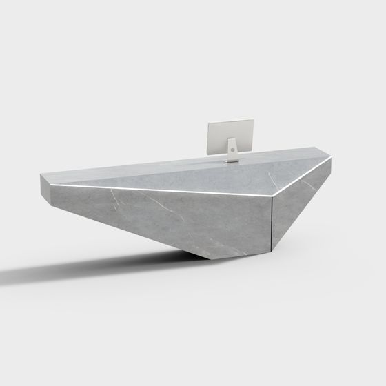 Geometric Marble Office Desk 3D model